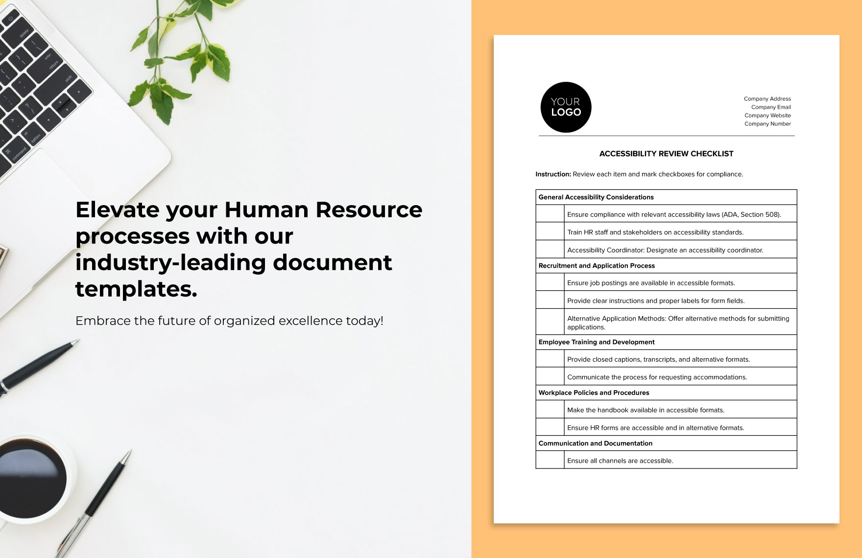 Accessibility Review Checklist HR Template