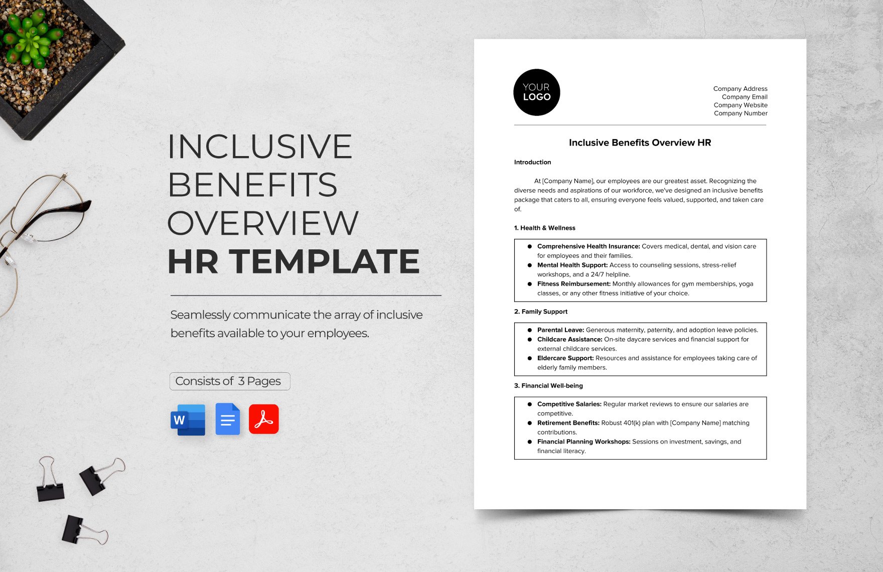 Inclusive Benefits Overview HR Template