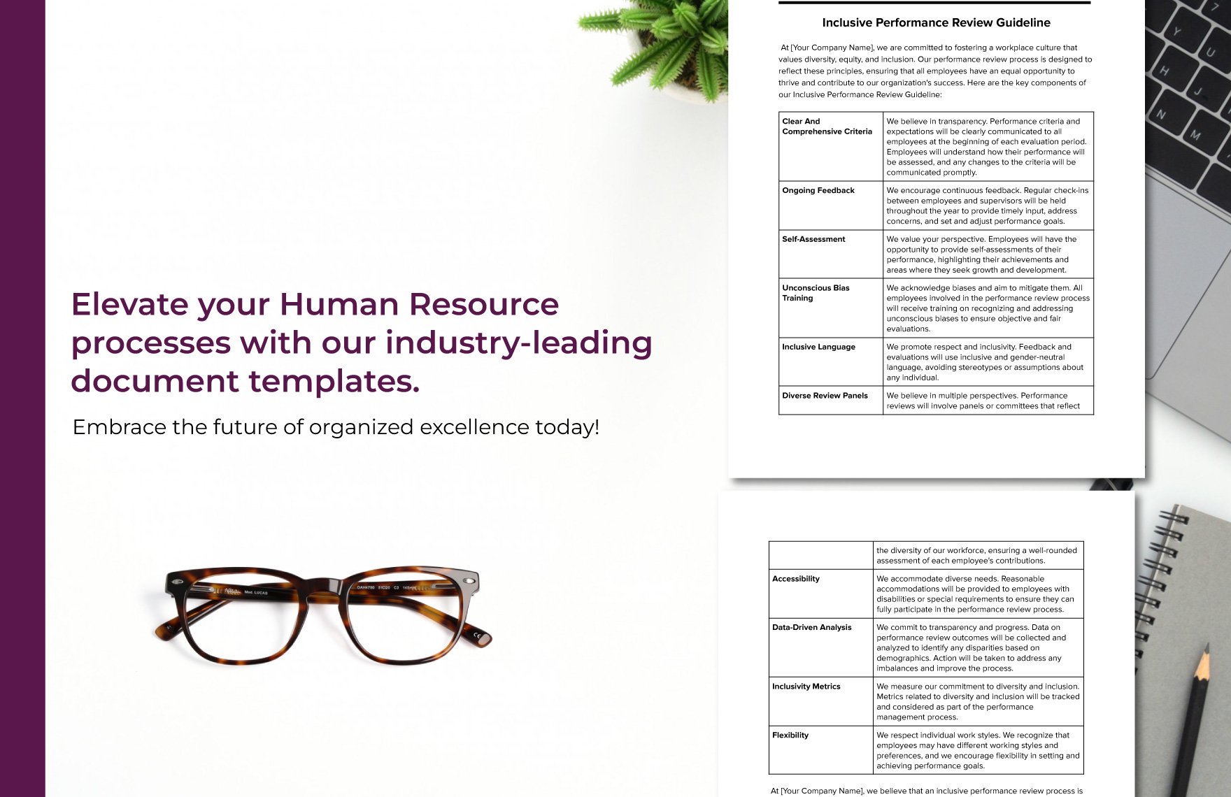 Inclusive Performance Review Guideline HR Template