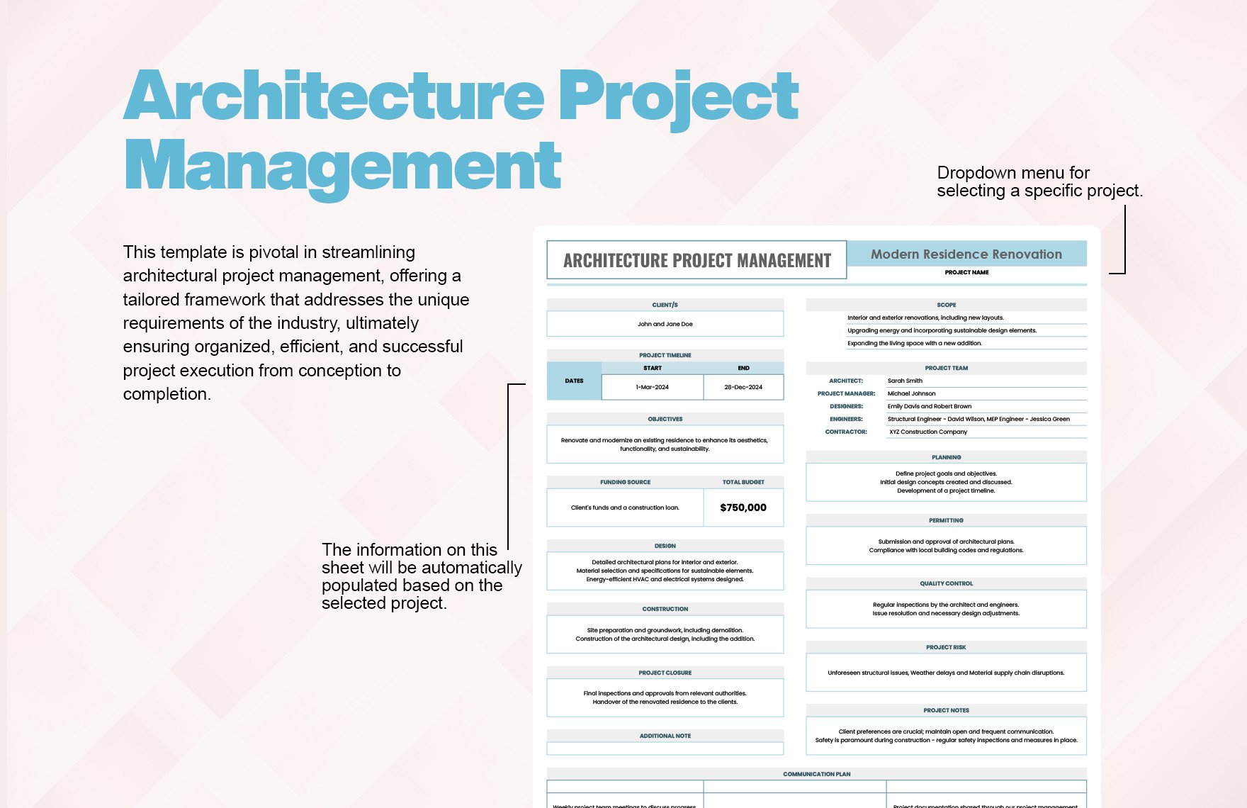 Architecture Project Management Template