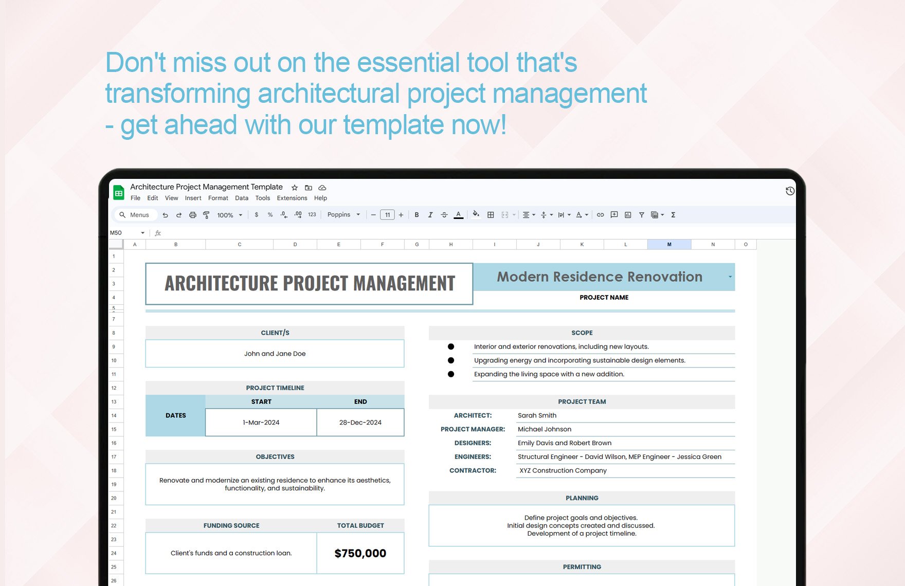 Architecture Project Management Template