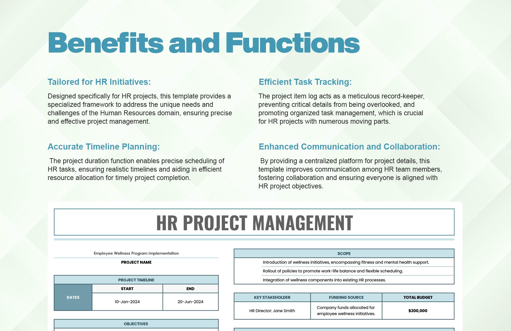 HR Project Management Template