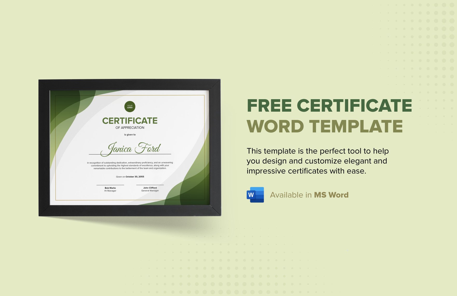 Free Certificate Word Template in Word