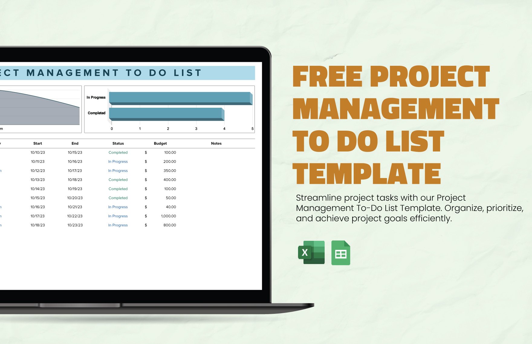 Project Management To do List Template