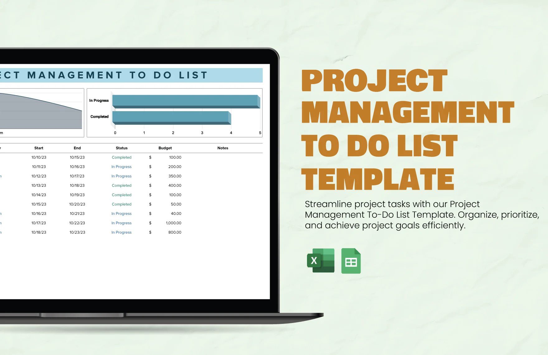 Free Project Management To do List Template
