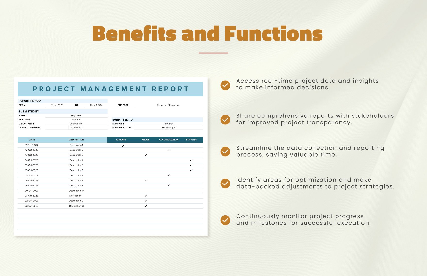 Project Management Report Template
