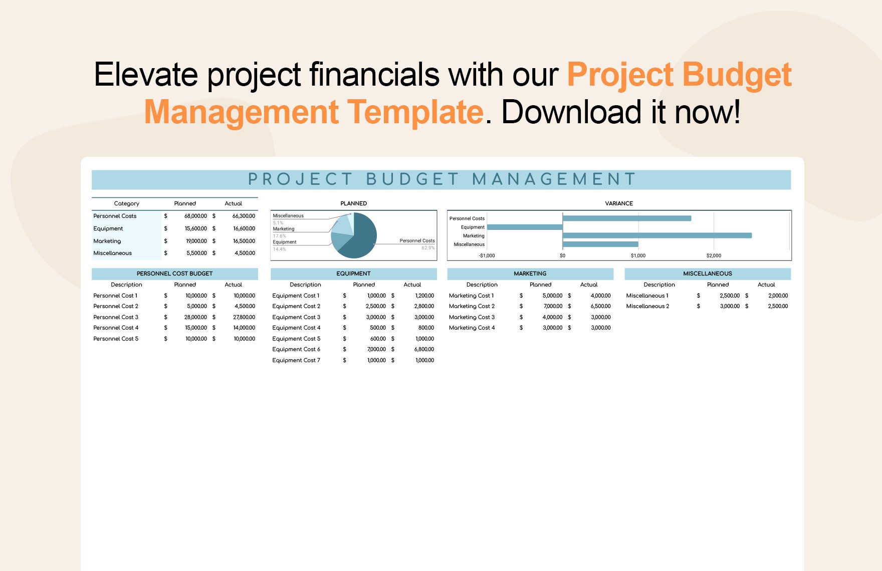 Project Budget Management Template