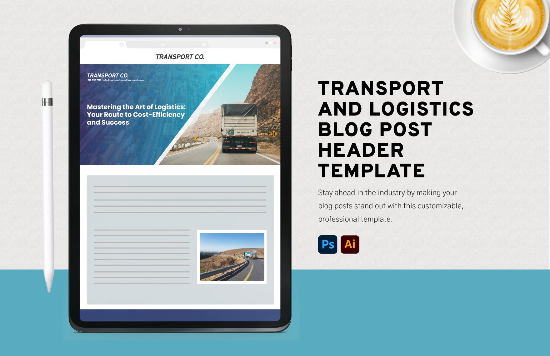 Transport and Logistics Blog Post Header Template