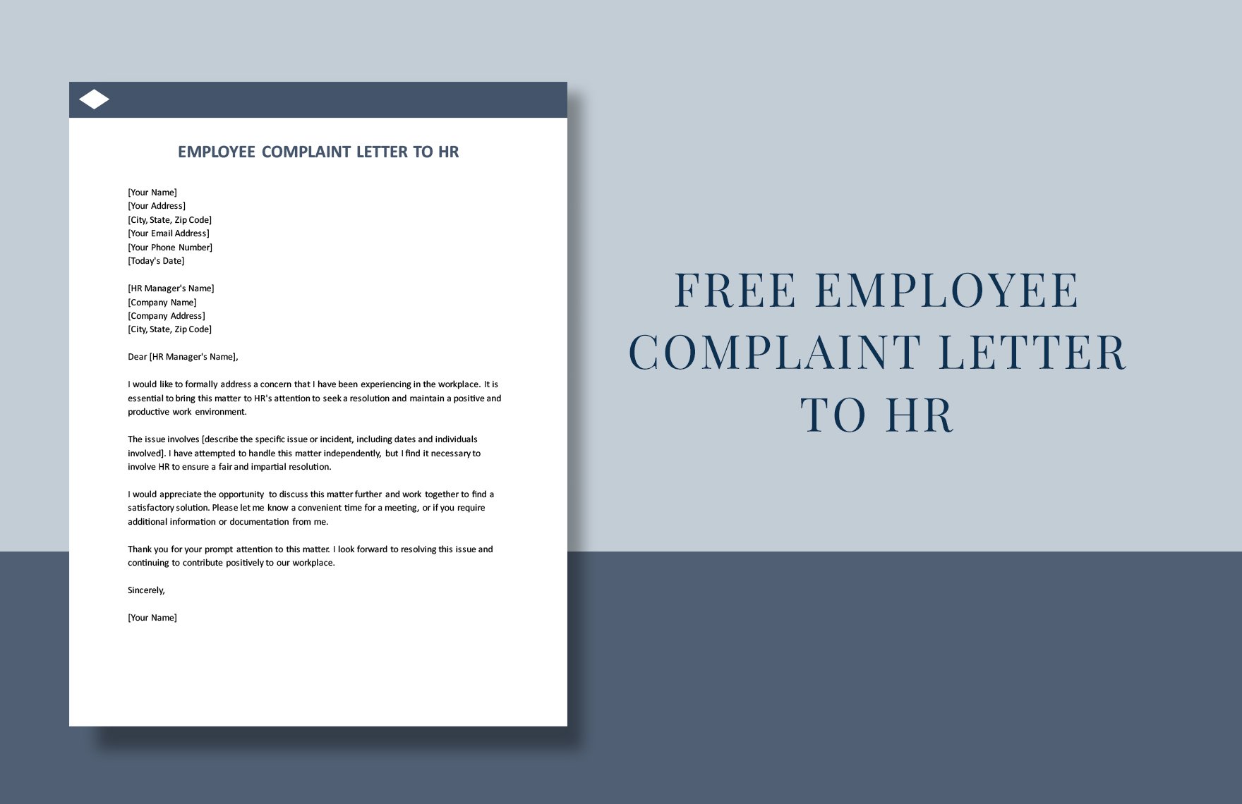 Employee Complaint Letter To Hr
