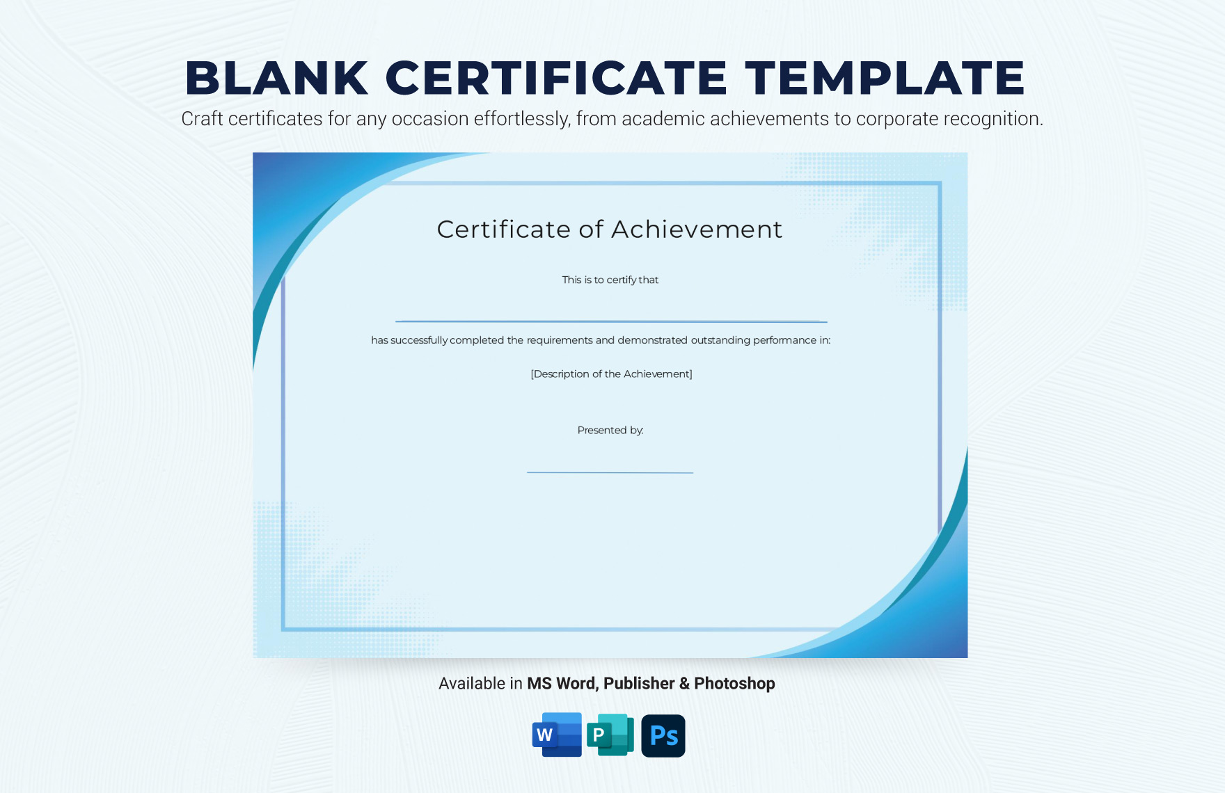 Free Editable Certificate Templates in Microsoft Publisher to Download