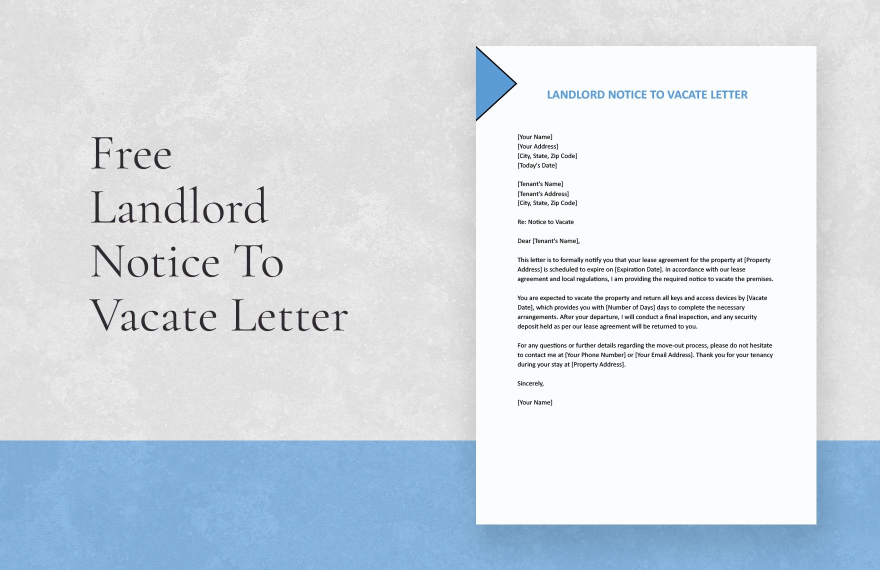 Landlord Notice To Vacate Letter