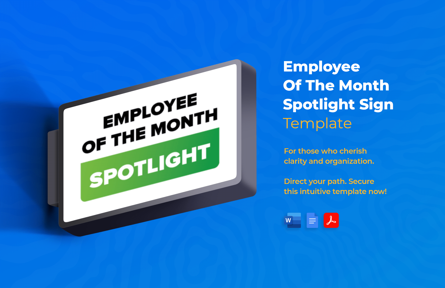 Employee Of The Month Spotlight Sign Template
