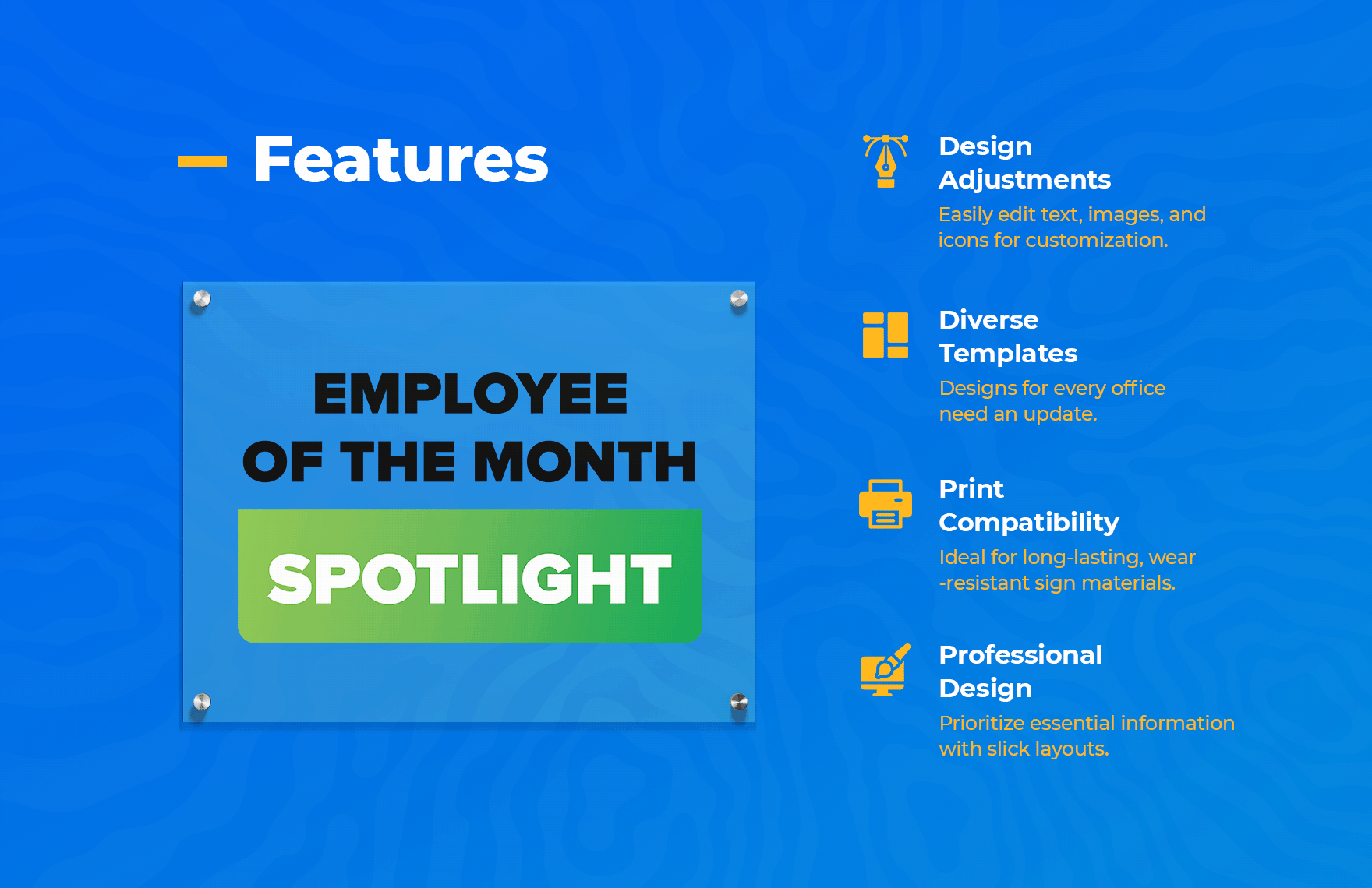 Employee Of The Month Spotlight Sign Template