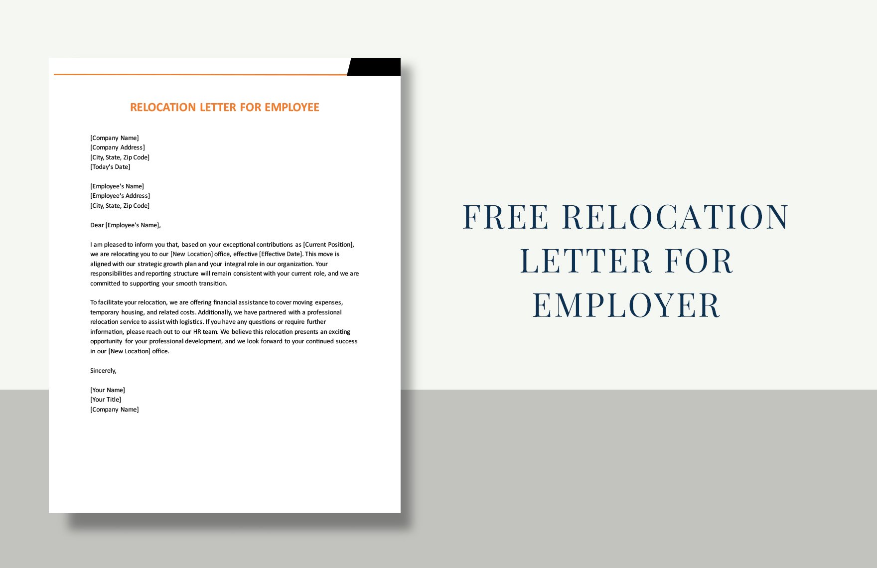 Relocation Letter For Employee