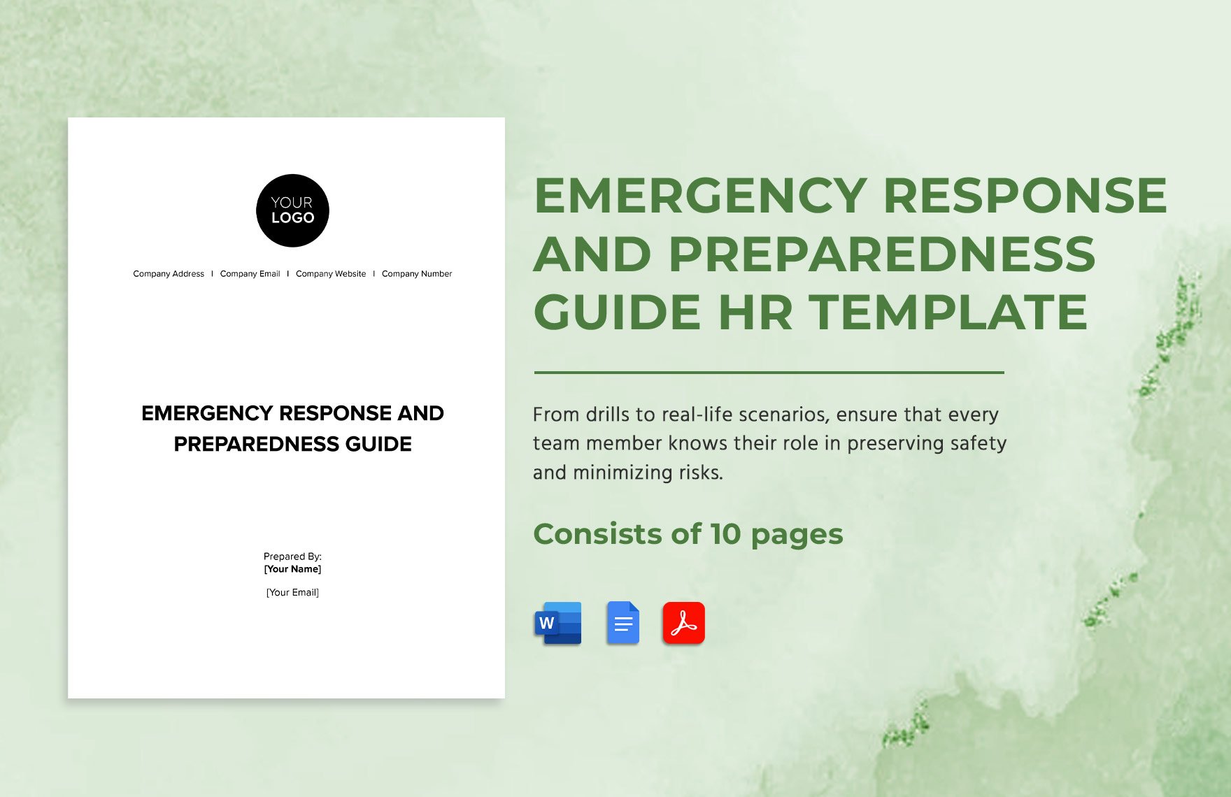Emergency Response and Preparedness Guide HR Template in Word, Google Docs, PDF