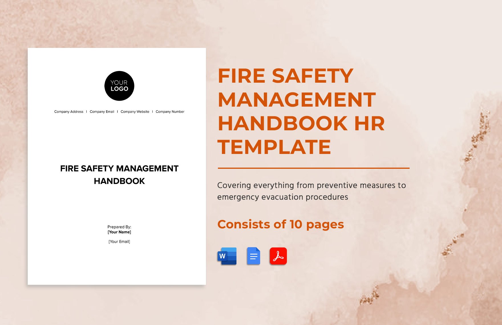 Fire Safety Management Handbook HR Template in Word, Google Docs, PDF
