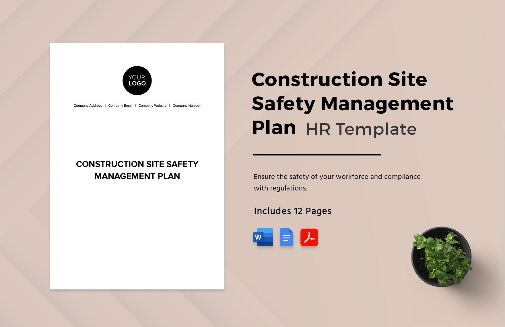 Construction Site Safety Management Plan HR Template in Word, Google Docs, PDF