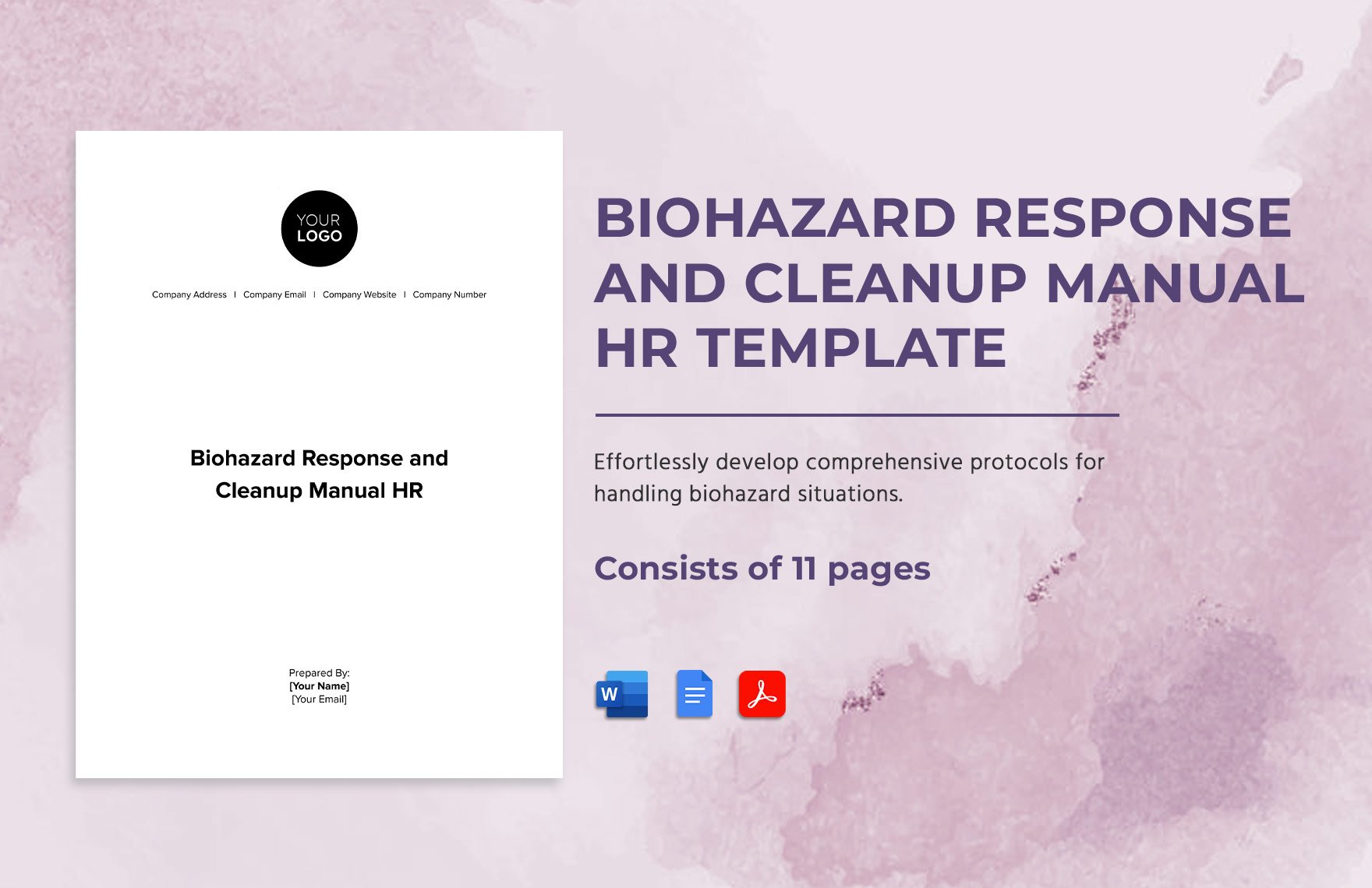 Biohazard Response and Cleanup Manual HR Template in Word, Google Docs, PDF