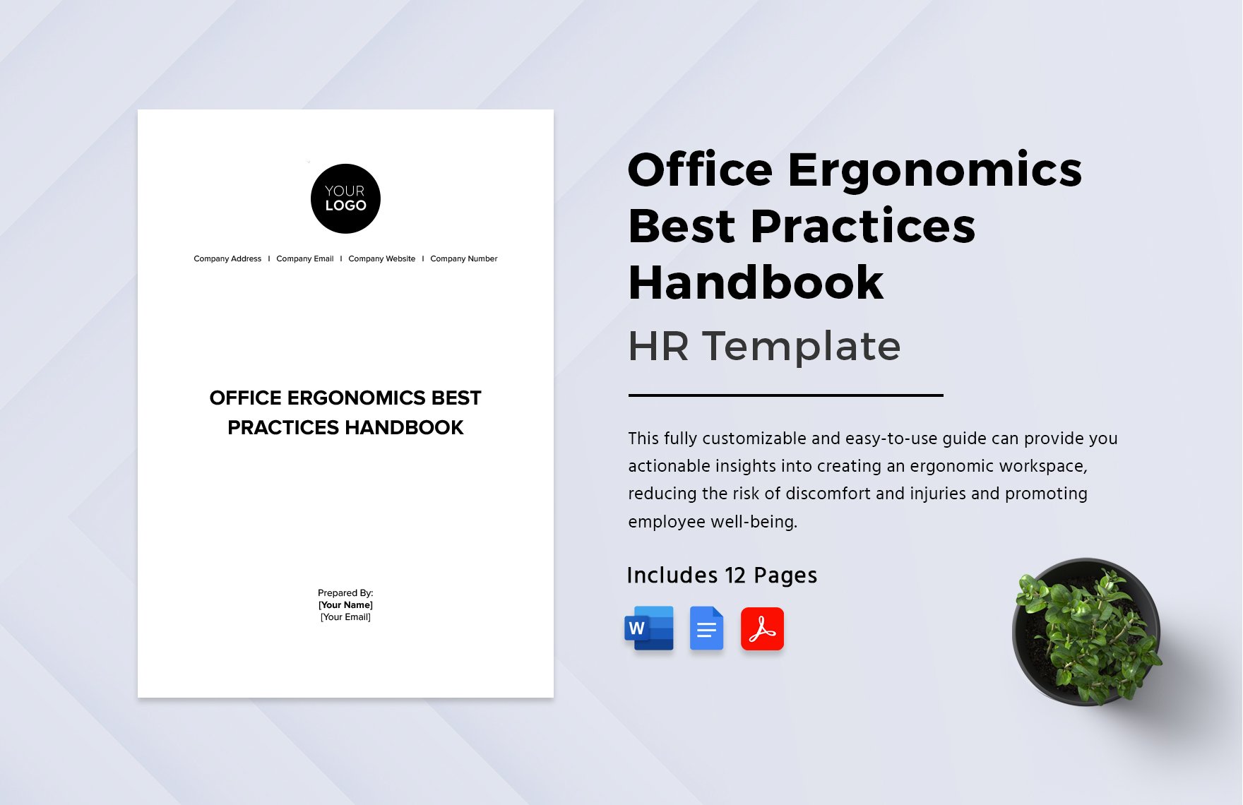 Office Ergonomics Best Practices Handbook HR Template in Word, Google Docs, PDF