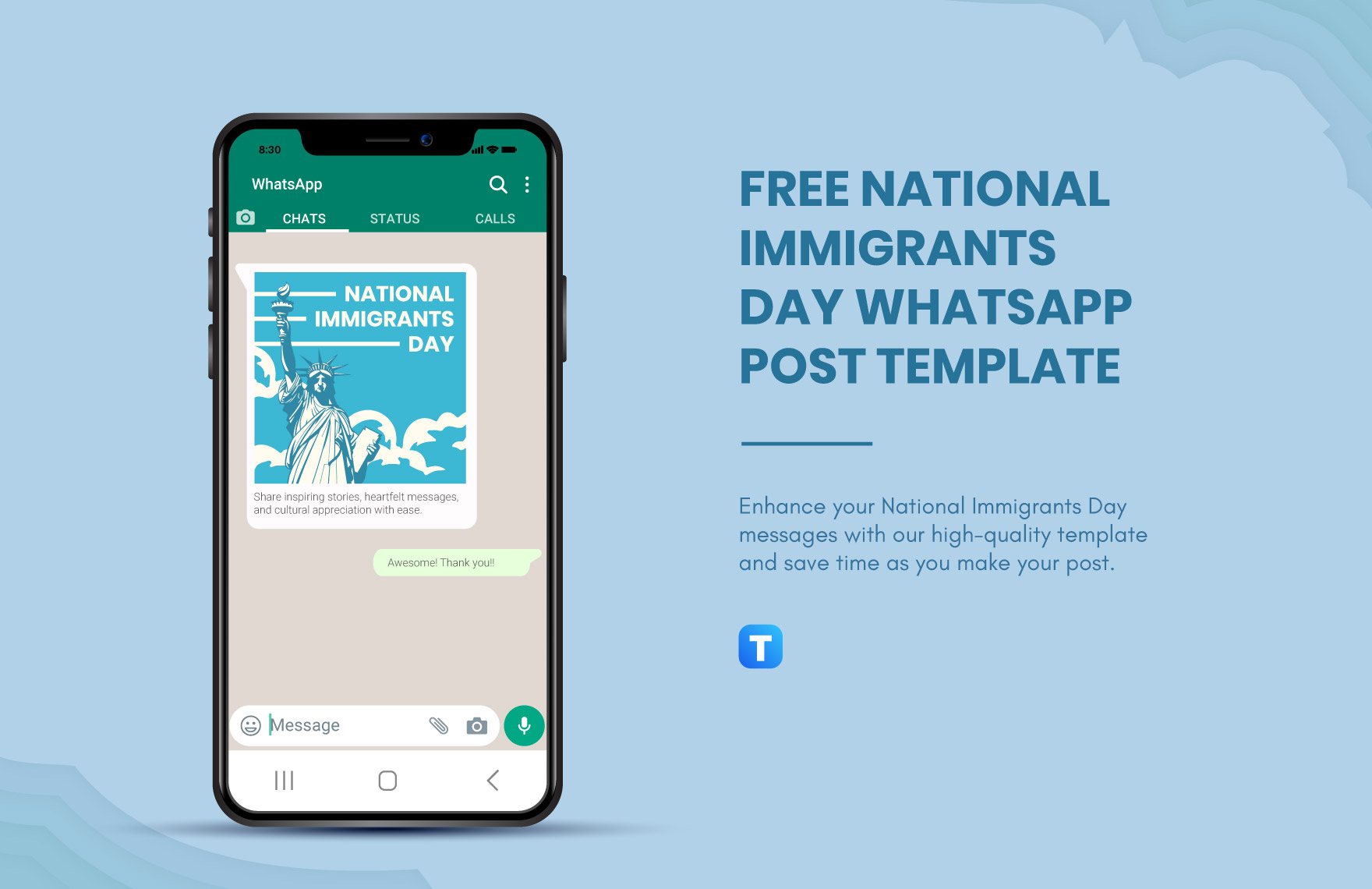 National Immigrants Day WhatsApp Post Template