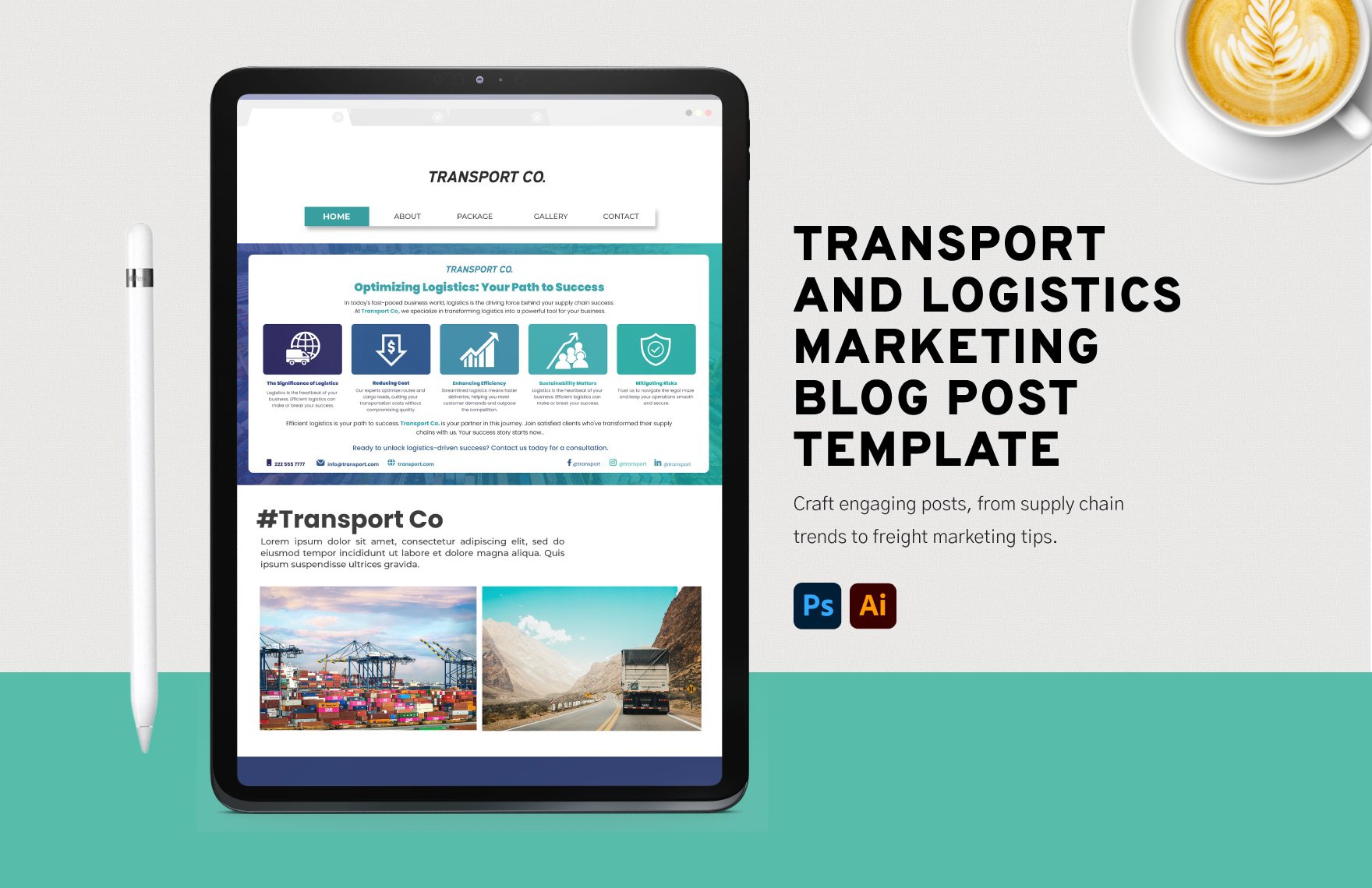 Transport and Logistics Marketing Blog Post Template