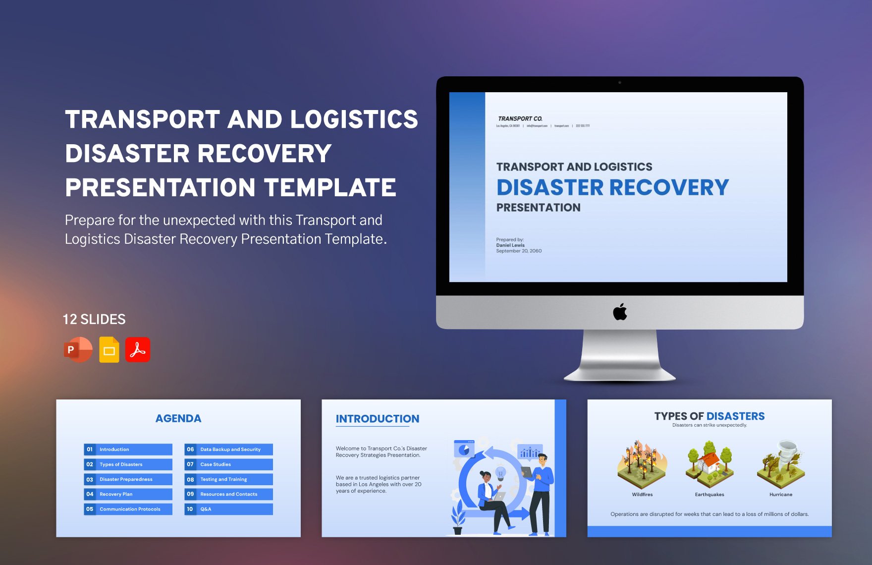 Transport and Logistics Disaster Recovery Presentation Template