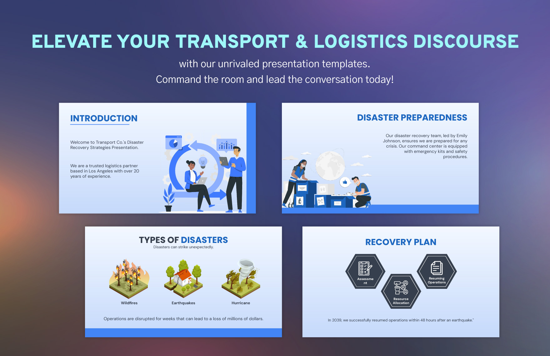 Transport and Logistics Disaster Recovery Presentation Template