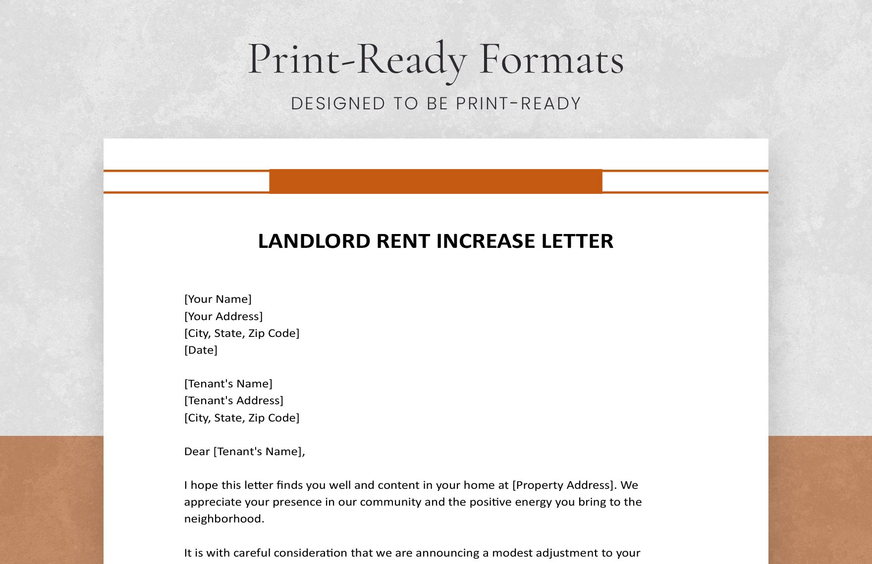 Landlord Rent Increase Letter