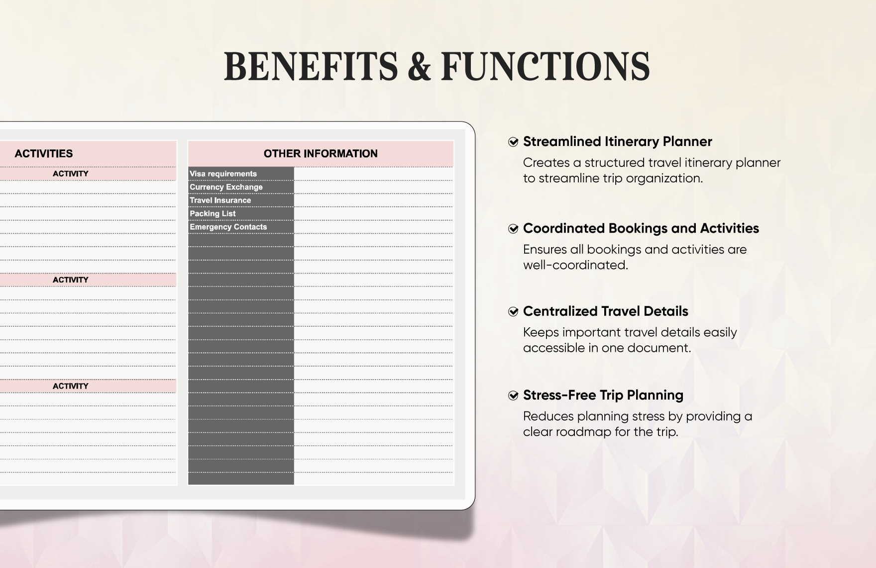 Travel Itinerary Planner Template