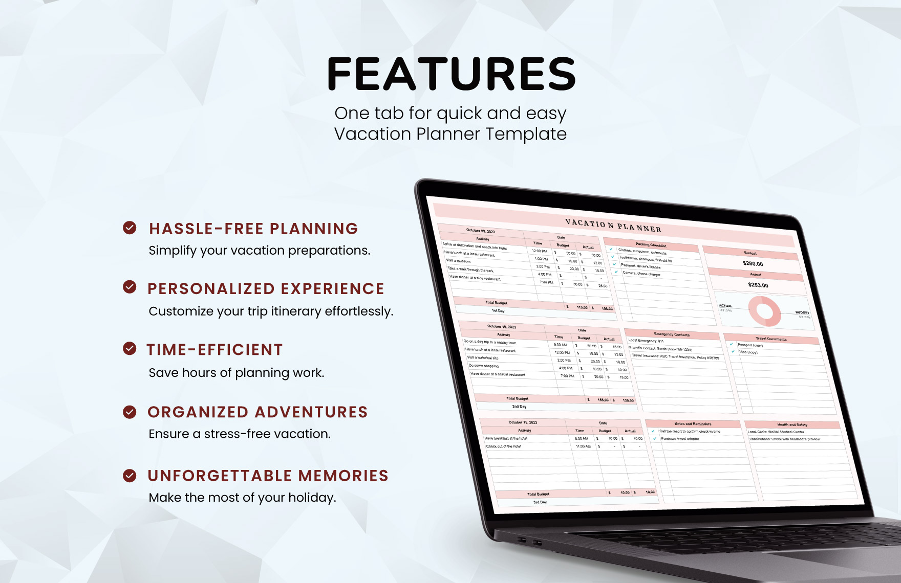 Vacation Planner Template