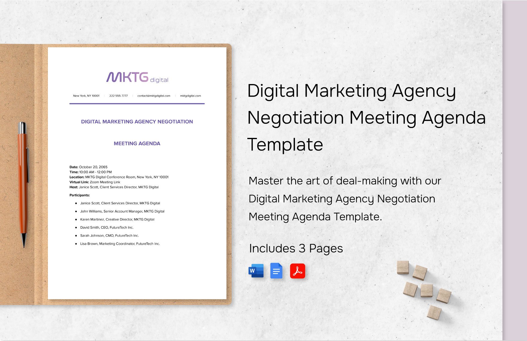 Digital Marketing Agency Negotiation Meeting Agenda Template