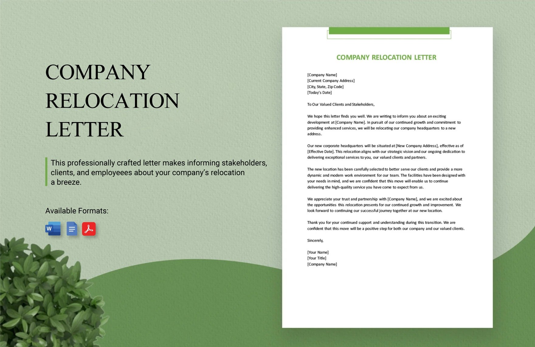 Company Relocation Letter in Word, Google Docs, PDF