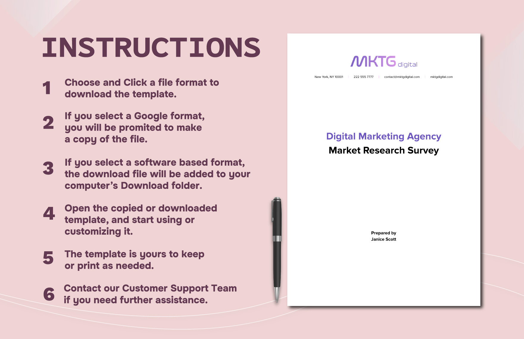 Digital Marketing Agency Market Research Survey Template
