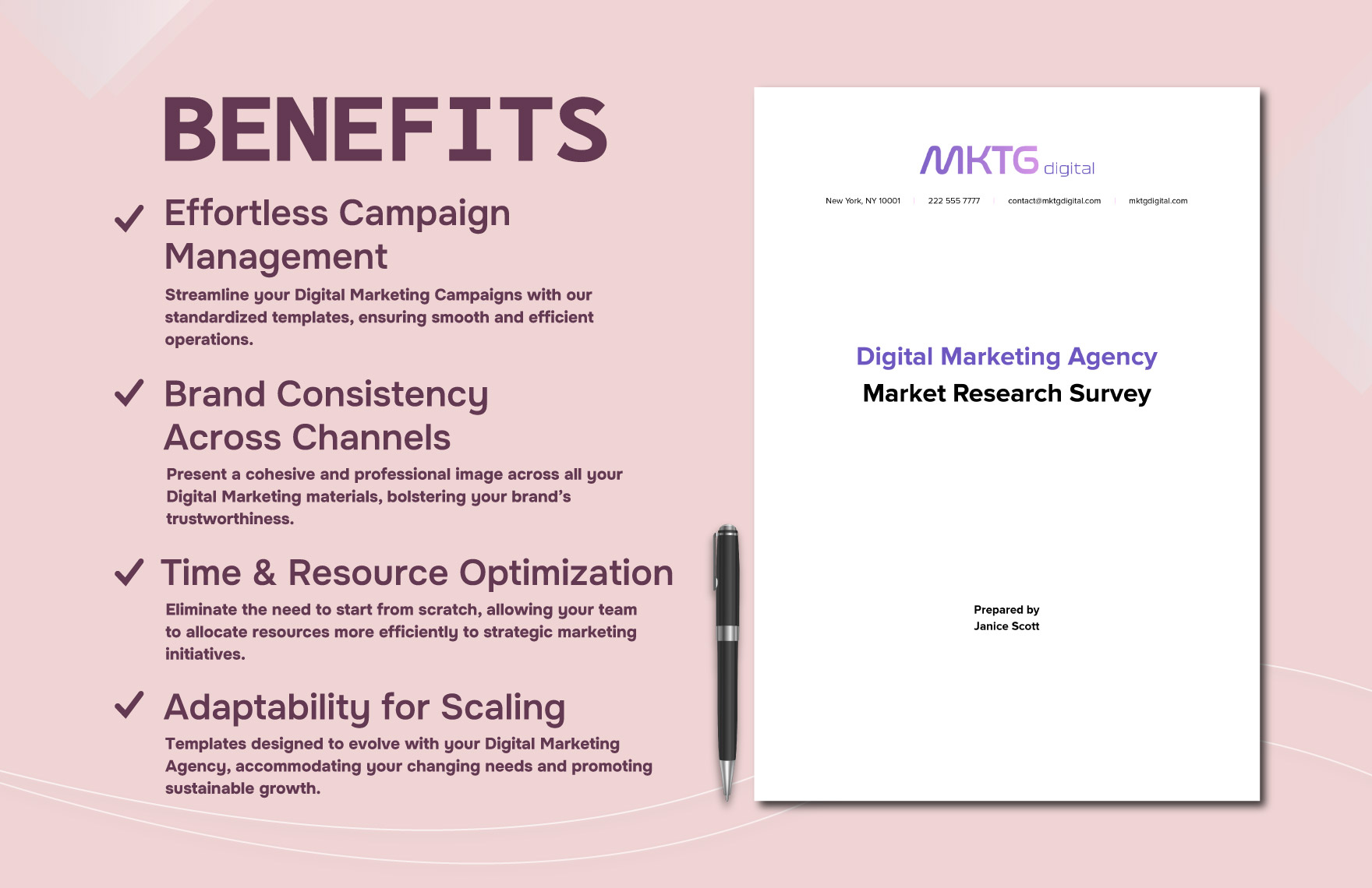 Digital Marketing Agency Market Research Survey Template