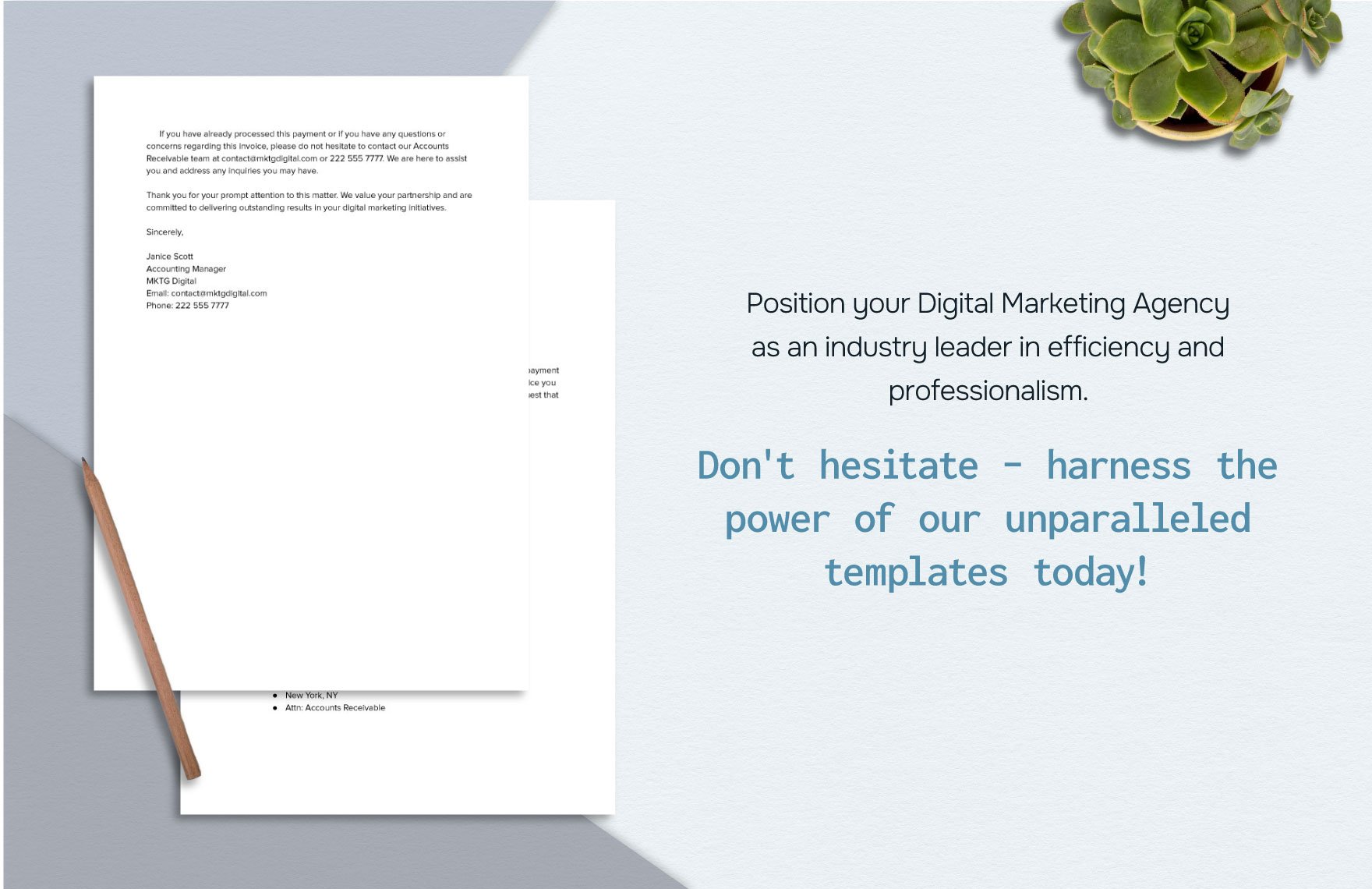 Digital Marketing Agency Accounts Receivable Reminder Template