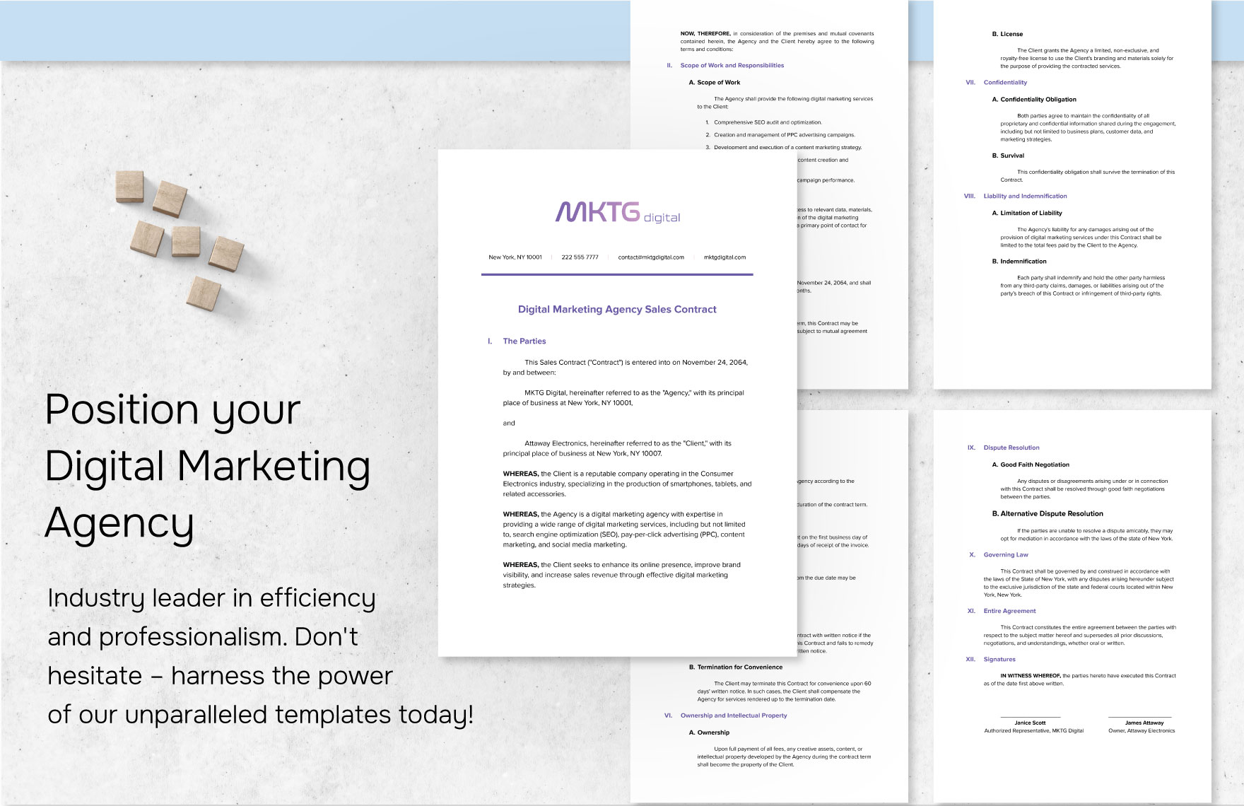 Digital Marketing Agency Sales Contract Template