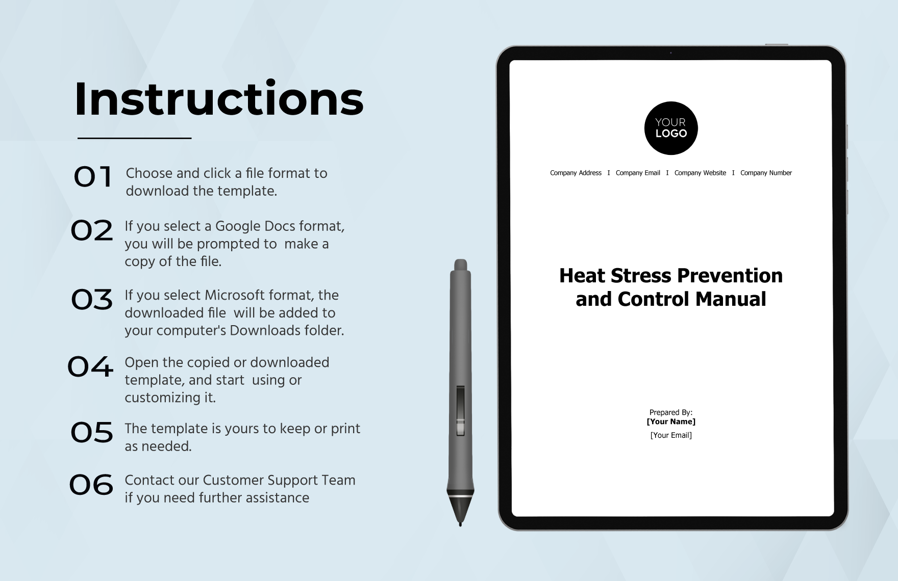 Heat Stress Prevention and Control Manual HR Template