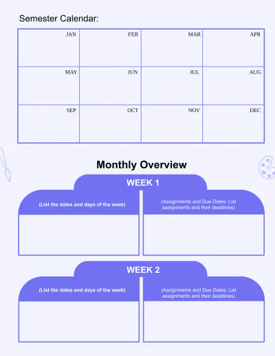 Free School Planner Template to Edit Online