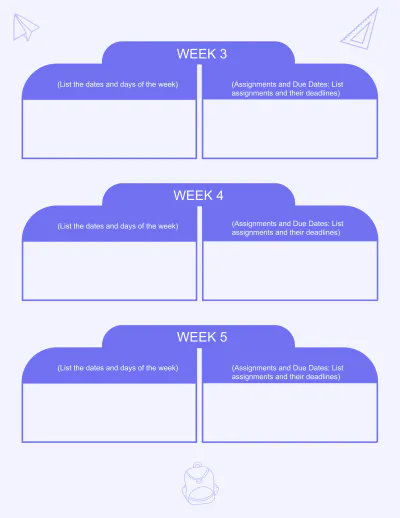 Free School Planner Template to Edit Online