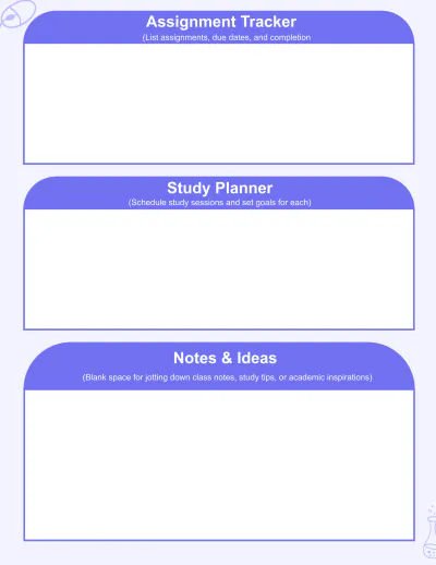 Free School Planner Template to Edit Online