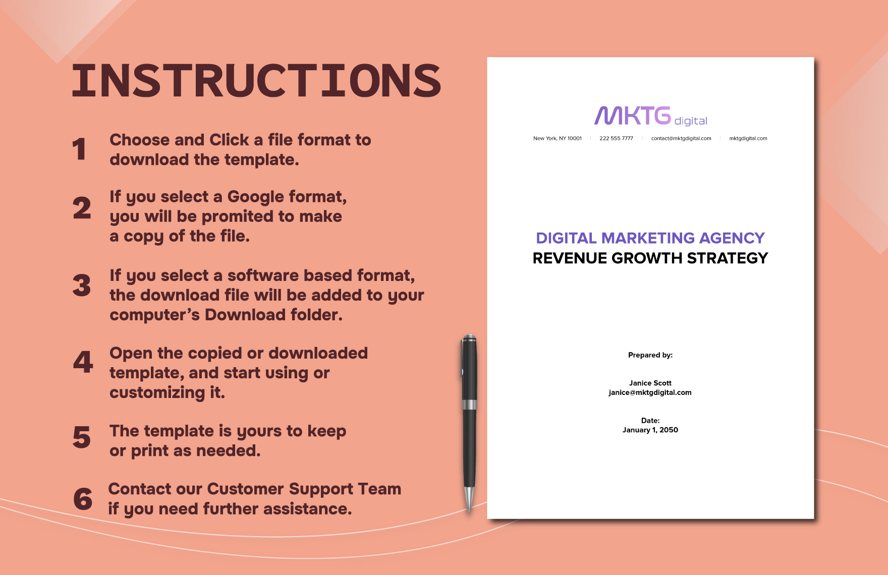 Digital Marketing Agency Revenue Growth Strategy Template