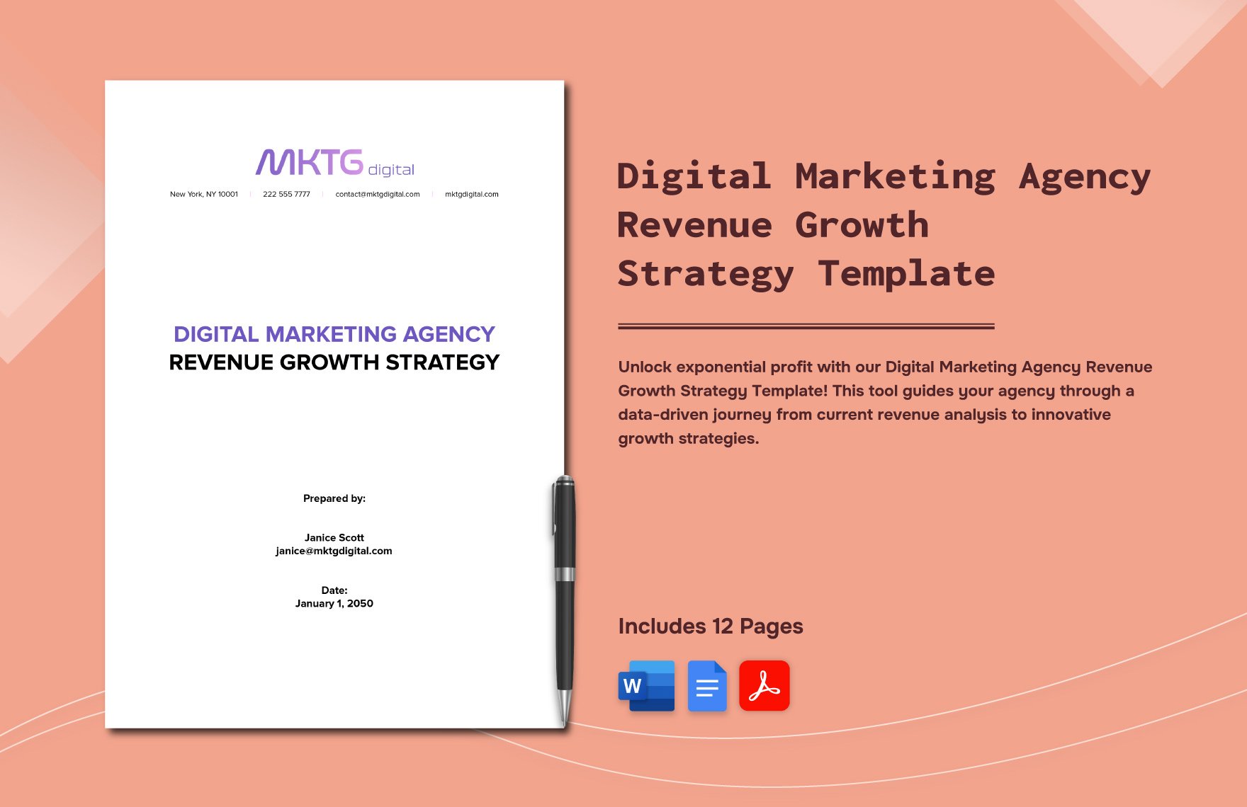 Digital Marketing Agency Revenue Growth Strategy Template