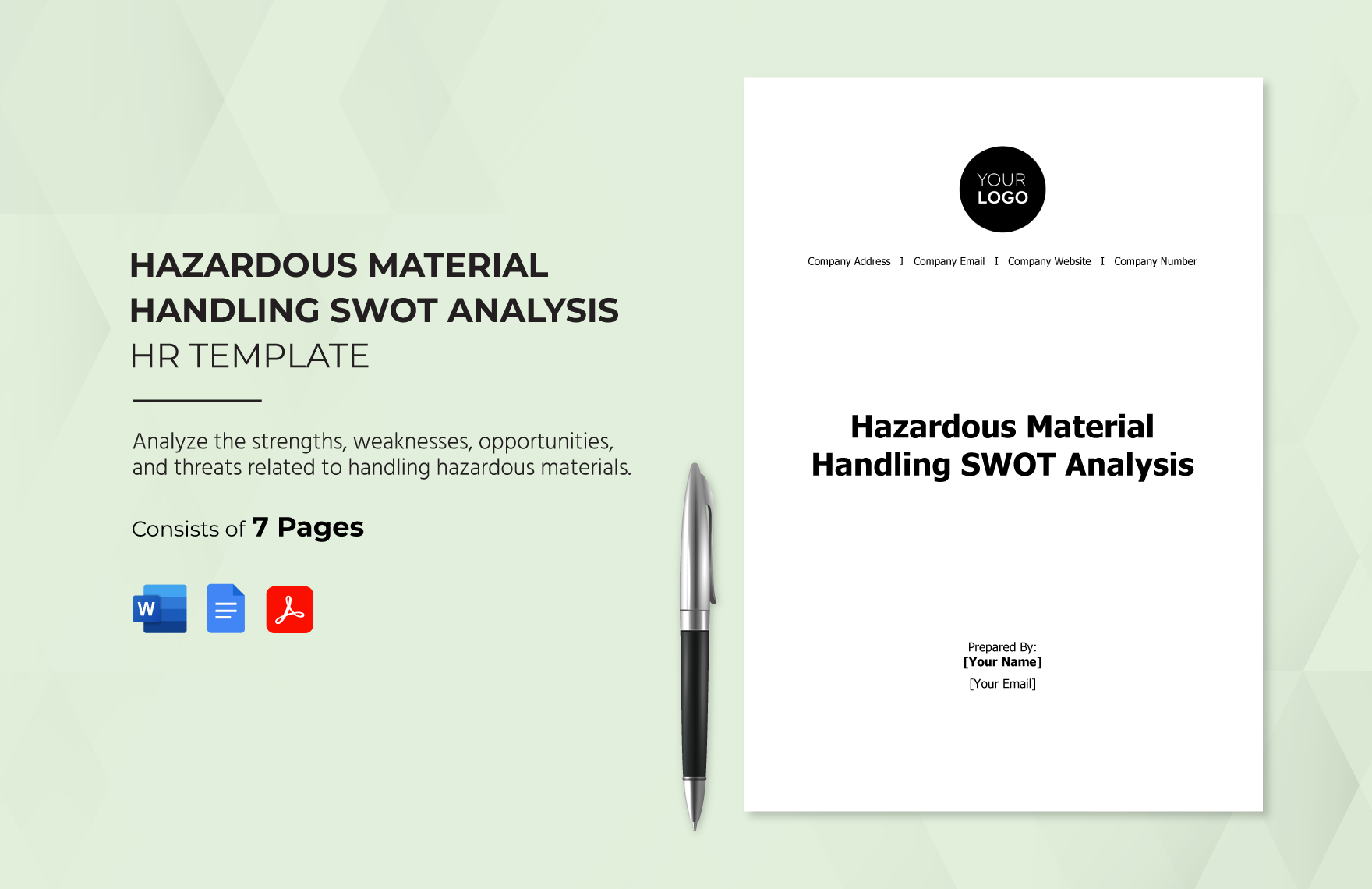 Hazardous Material Handling SWOT Analysis HR Template