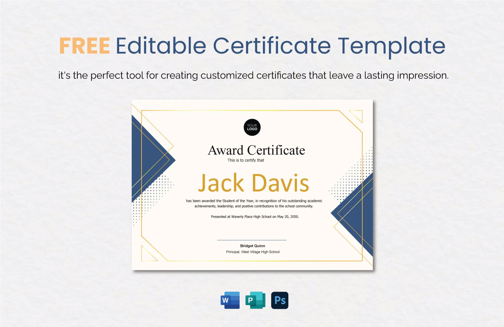Free Editable Certificate Template
