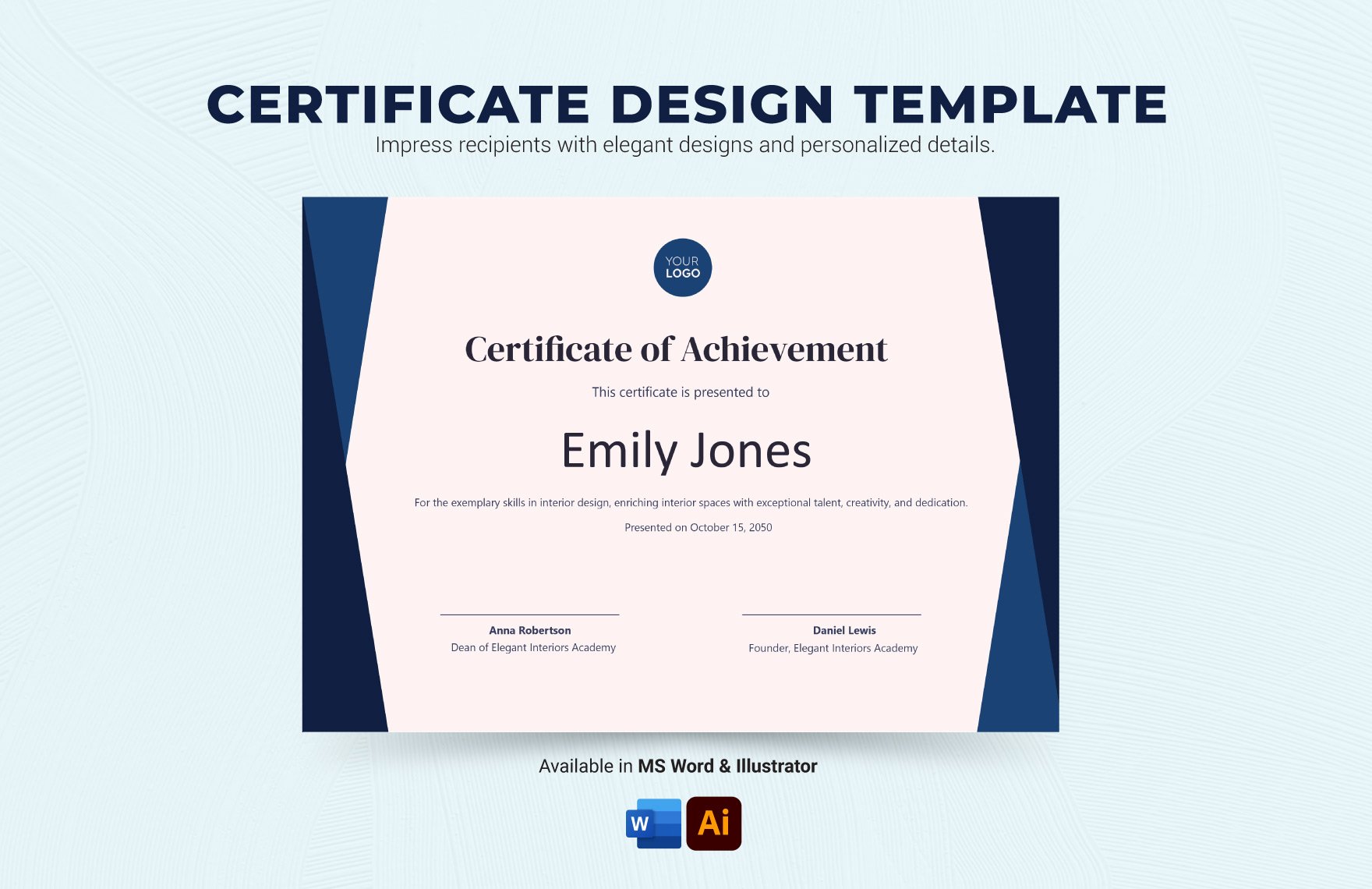 Certificate Design Template in Word, Illustrator