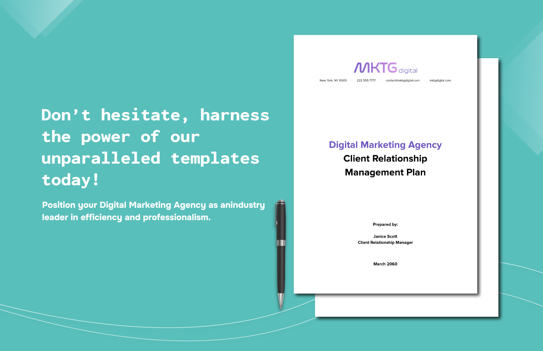 Digital Marketing Agency Client Relationship Management Plan Template