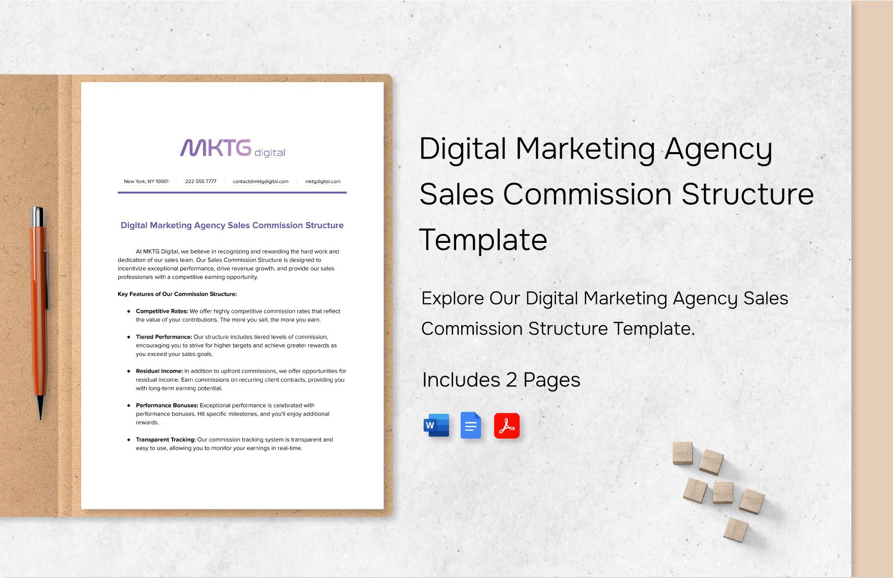 Digital Marketing Agency Sales Commission Structure Template in Word, Google Docs, PDF