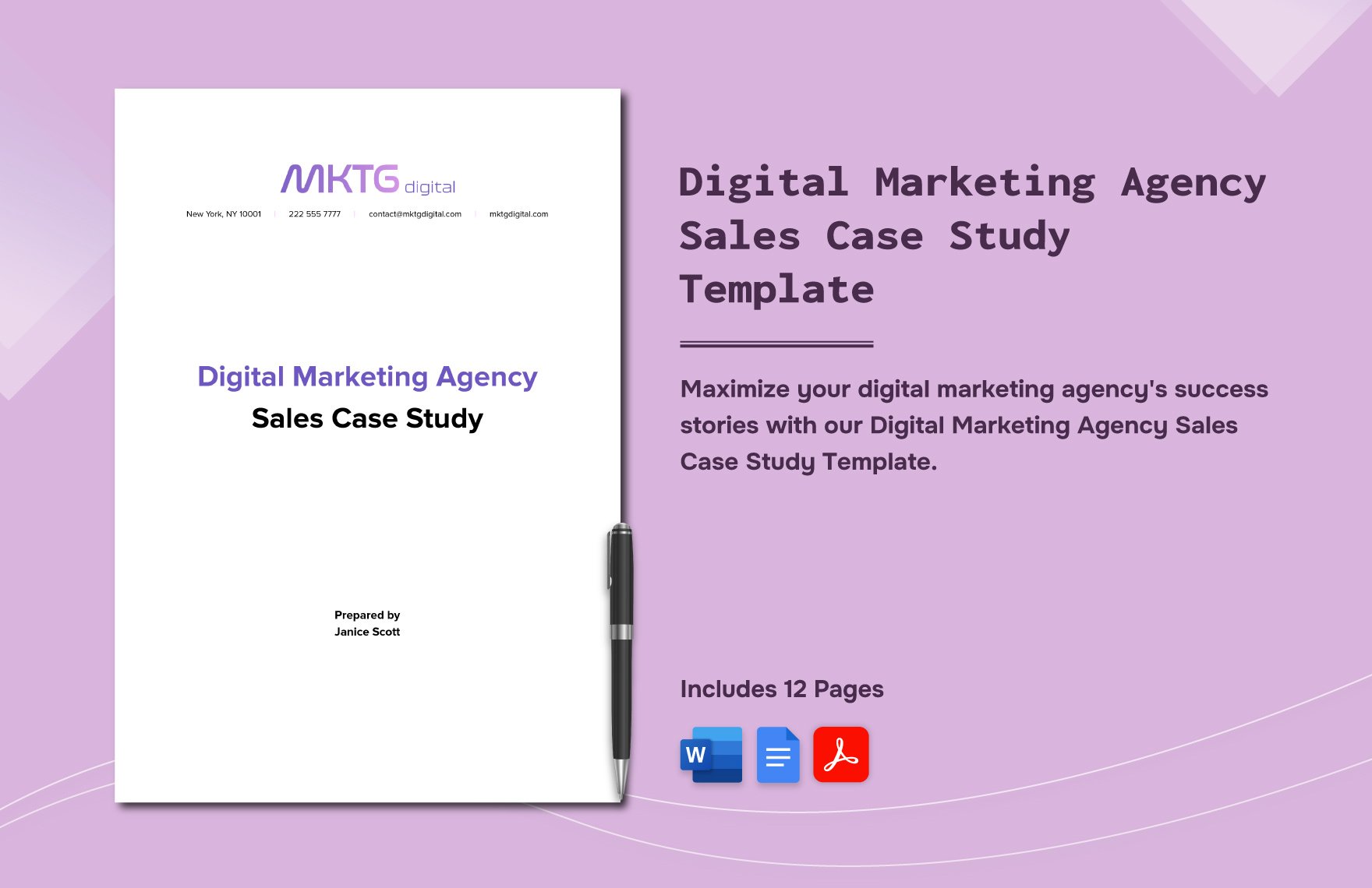 Digital Marketing Agency Sales Case Study Template in Word, Google Docs, PDF