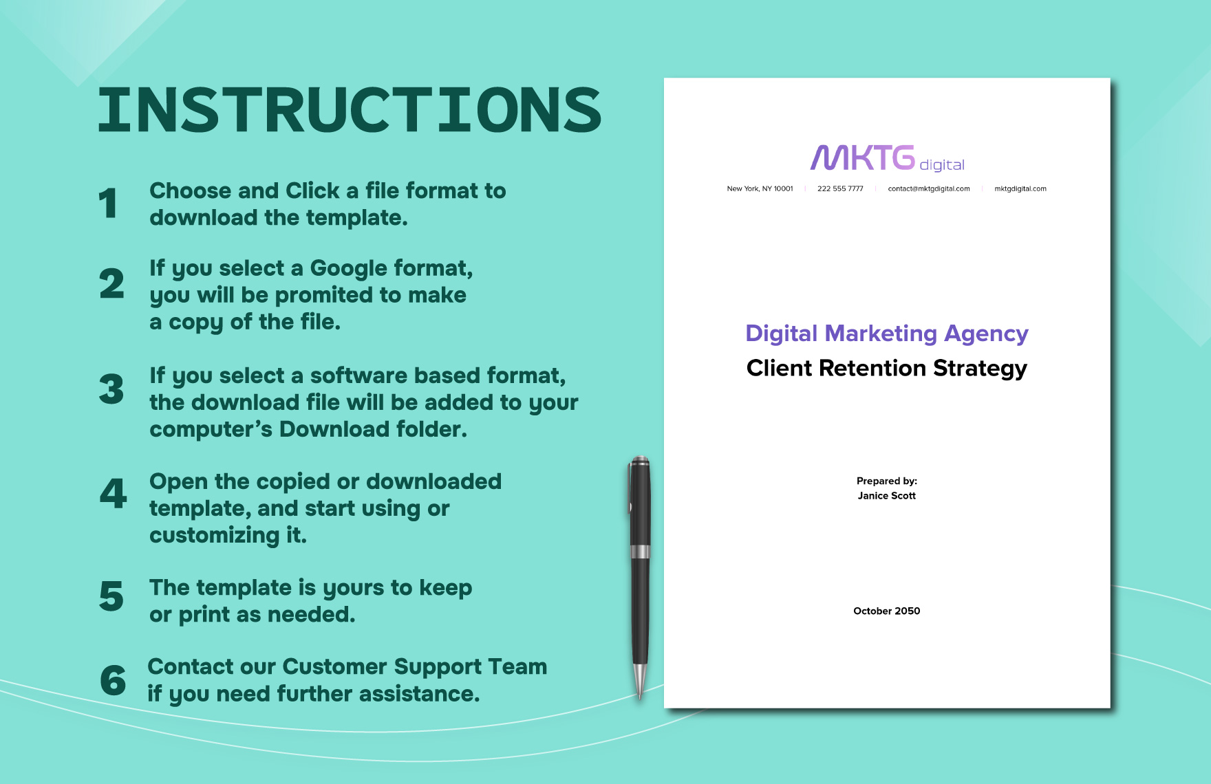 Digital Marketing Agency Client Retention Strategy Template
