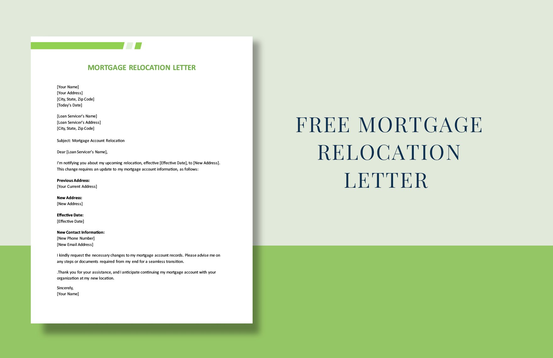 Mortgage Relocation Letter